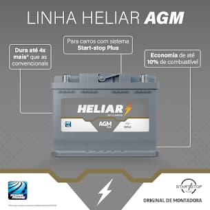 Foto ilustrativa da bateria Linha AGM - Para veículos com Start-Stop