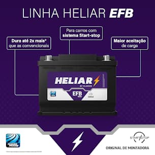 Foto ilustrativa da bateria Linha EFB - Start-stop e alternador inteligente